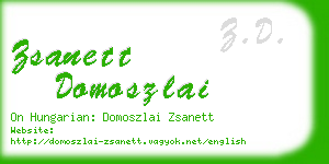 zsanett domoszlai business card